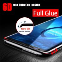 ✥☂◈ 6D Full Glue Clear 9H Tempered Glass For Samsung Galaxy S10 S20 S21 S22 S23 Note10 Plus 20 Ultra Screen Protector Case Friendly