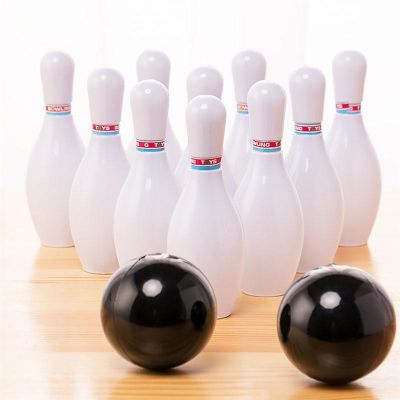 White Plastic Bowling Play Set Indoor Outdoor Bowling Games Parent Children Interactive Toy Home Game For Home School
