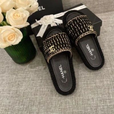 【high quality】original CCˉ 2022 spring and summer new thick-soled slippers shoes womens outer wear non-slip woven open-toe flat sandals summer new style womens shoes slippers for women slides outside wear sandals for women