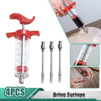 hot【DT】♗  Flavor Needle BBQ Meat Syringe Marinade Injector Pork Steak Sauces Syringes With 3 Needles Tools