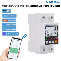 63A TUYA WiFi Smart Earth รั่วภายใต้ตัวป้องกันแรงดันไฟฟ้ารีเลย์อุปกรณ์ Switch Breaker Energy Power KWh Meter Smart Life