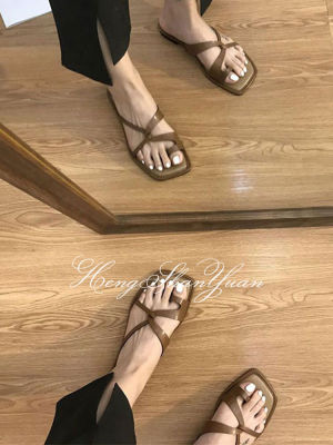 HengShanYuan รองเท้าแตะและรองเท้าแตะสำหรับผู้หญิงซึ่งถูกสร้างขึ้นด้วยรองเท้าถักและมีพื้นรองเท้ากันลื่น