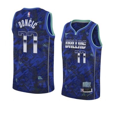 Ready Stock Ready Stock Hot Sale Mens 2021 Dallas Mavericks 77 Luka Doncic Select Series MVP Swingman Jersey - Blue