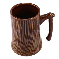 THLT1B Tree Stump Axe Ceramic Cup Creative Office Water Cup Large Capacity 600Ml