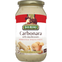 San Remo Carbonara Pasta Sauce ซานรีโม่คาร์โบนารา พาสต้าซอส ขนาด 480 กรัม (3827)