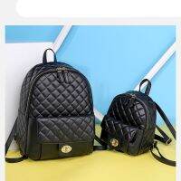 Women Bag PU Leather Backpack Fashion Black Female Plaid Lady Spliced Casual Small School Bag