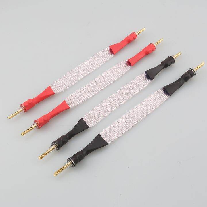 4pcs-plated-flat-cable-banana-to-audio-cord-hifi