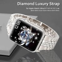 ¤✼ Diamond Strap For Apple Watch Band Series 8 41mm 45mm Stainless Steel Bracelet for iWatch Ultra 49mm 7 6 3 4 5 se 38 40 42 44mm