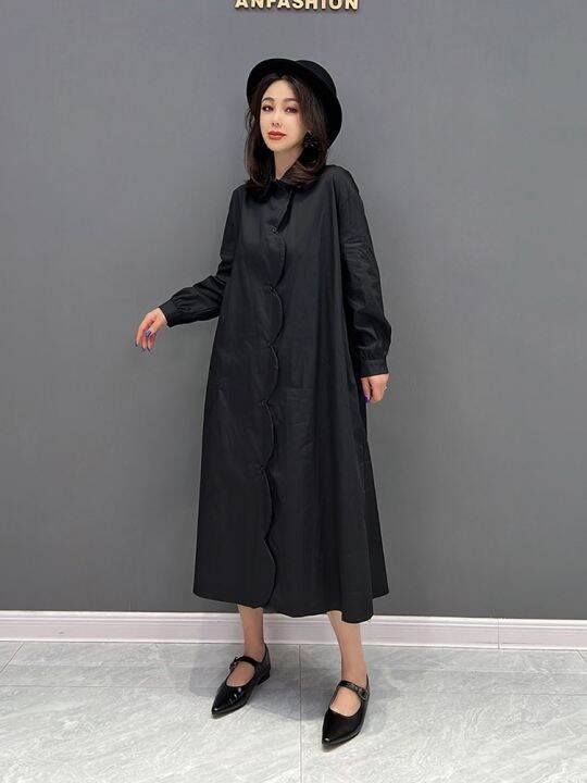 xitao-shirt-dress-simplicity-casual-loose-fashion-loose-long-sleeve-temperament-dress