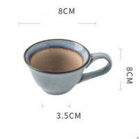 ANTOWALL Small Coffee Cup 100ml Teacup Ice Crack Glaze HighTea Cup Ceramic Tableware Drinking Utensils Cup (no saucer )