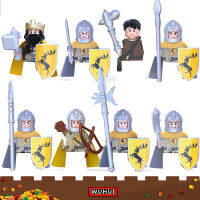 WUHUI 8PCSเกมออฟโธรนMinifiguresของเล่นอาคารชุดของเล่นบล็อกตัวต่อA Song OF ICE and Fire King Seriesอิฐก่อสร้างสำหรับโรงเรียนเด็กอายุ 3 + เด็กของเล่นเข้ากันได้ดีกับแบรนด์ทั้งหมด