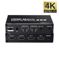 อะแดปเตอร์เมทริกซ์ตัวแบ่งสัญญาณวิดิโอ4K 2X2สวิตเชอร์เมทริกซ์ HDMI 1080P 3D HDMI Matrix 2 In 2 Out สวิตช์ HDMI สำหรับทีวีแล็ปท็อป PS4/PS3ชิ้น