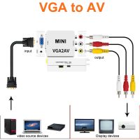 1080p Mini VGA To AV Converter Scaler Adapter with 3.5mm Audio VGA2AV Converter for Laptop PC Computer To TV Monitor Projector