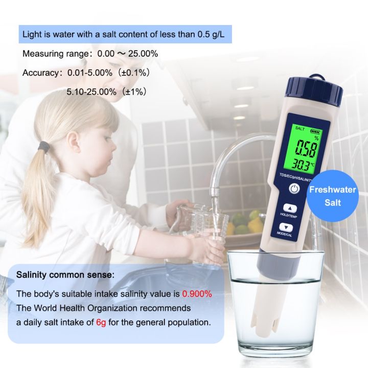 5ใน1-tds-ec-ph-ความเค็ม-เครื่องวัดอุณหภูมิเครื่องทดสอบเครื่องตรวจคุณภาพน้ำแบบดิจิตอลสำหรับสระว่ายน้ำน้ำดื่มพิพิธภัณฑ์สัตว์น้ำ