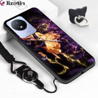 Jizetin Vivo Y02T Y02A แหวนใส่นิ้วสายคล้องอะนิเมะอสูรฆ่าคน Kamado Tanjirou Nezuko Agatsuma Zengitsu เคสเคสใส่โทรศัพท์ที่กันกระแทกทีพียูซิลิโคนนิ่ม