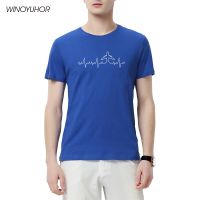 Heartbeat Plane Pilot Funny Print T Shirt Mens Summer Short Sleeve Cotton T-Shirts Plane Driver Gift Clothing Camisetas S-4XL-5XL-6XL