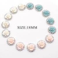 ZMASEY Rose Buttons 10pcs/lot18mm SewingflatButtonHandwork Decoration Accessory Round Fitting Haberdashery