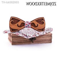 ❂⊙✽ New Design Double beard Wooden Fashion Bow Ties cotton Novelty Handmade Solid Neckwear for mens Wedding Party Wood Gift ties