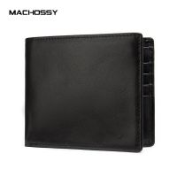 Classic Genuine Leather Wallet Mens Genuine Leather Wallets Man Small Card Holder Wallets Balck Short Purse For Male