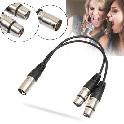 XLR 3 Pin Male to 2 XLR Female Connector Microphone Extension Cable Cord S