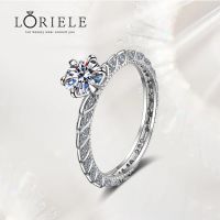 LORIELE แผ่นเพชรสีขาวเพชรโมอิสสำหรับงานหมั้น14K ขนาด1Ct สัญญา S แหวนแต่งงานเครื่องประดับอย่างดีสำหรับผู้หญิง