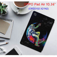 สำหรับ OPPO Pad Air 10.36 ชุดนักบินอวกาศท้องฟ้าเต็มไปด้วยดวงดาวมีสไตล์พับฝาเป็นฐานแผ่นเคสสำหรับ OPPO อากาศขนาด10.36นิ้ว X21N2 OPD2102