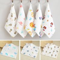 ﹊❈✹ Muslin Cotton Baby Washcloths Cartoon Animal Fruit Printed Newborn Face Towels Infant Bibs Absorbent Wipes Handkerchief