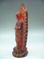 18 Cm * / Chinese Manual Sculpture Rare Artificial Amber Resin Buddha Statue