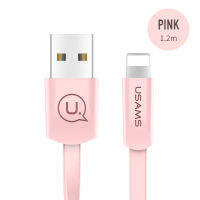 USAMS 10pcsa lot 2A Flat USB Lightning Phone Cable For iPhone 13 12 11 X 8 7 6 6s 5s 5e Durable Steady Bendable Data Sync Cable