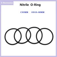 Black O Ring Gasket CS3mm OD52mm ~80mm NBR Automobile Nitrile Rubber Round O Type Corrosion Oil Resistant Seal Washer