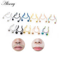 Alisouy 1Pc ใหม่ปลอมจมูกเทียมแหวนคลิป Hoop สแตนเลส Septum Non เจาะตามร่างกายเครื่องประดับเซ็กซี่ผู้หญิงอุปกรณ์เสริม