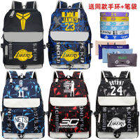 ใหม่ Kobe กระเป๋าสะพายคู่ Lakers James Backpack Warriors Curry นักเรียนกระเป๋านักเรียนชายบาสเกตบอลสุทธิ Owen Travel