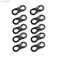 ┅☍♦ 1/5/10Pcs Outdoor Camping S Type Carabiner With Lock Mini Keychain Hook Anti-Theft Outdoor Camping Backpack Buckle Key-Lock Tool