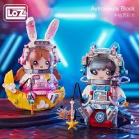 Loz/Li Zhifang Head Astronaut Rabbit Blue And White Porcelain Fashion Play Mini Small Particle Assembly Building Block Model