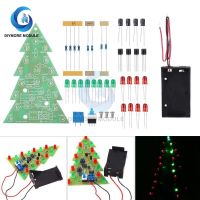 วงจรไฟ LED ต้นคริสต์มาสแผงโมดูล PCB ชุดอิเล็กทรอนิกส์ Diy ชุดอิเล็กทรอนิกส์แสงแฟลชสีแดงเขียว