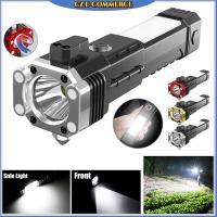 Multifunctional LED Waterproof Super Flashlight Safety Hammer Magnet COB Side Light Work Torch Lamp Can Be Used As A Power Bank