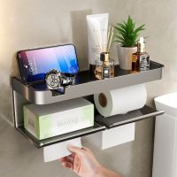 Toilet Paper Holder Wall Phone Shelf Storage Organizer Toilet Paper Roll Holder Bathroom Accessories Toilet Roll Holders