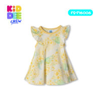 KiddeeCrew เสื้อเด็ก เสื้อกระโปรงระบายแขนสีเหลืองลายปลา Tunic Top  Draini arm Yellow fish pattern เหมาะสำหรับอายุ 1-8 ปี