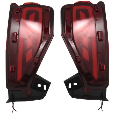 1 Pair Led Rear Bumper Reflector Brake Tail Light Lamp Fits 2015-2017 for Toyota Fortuner