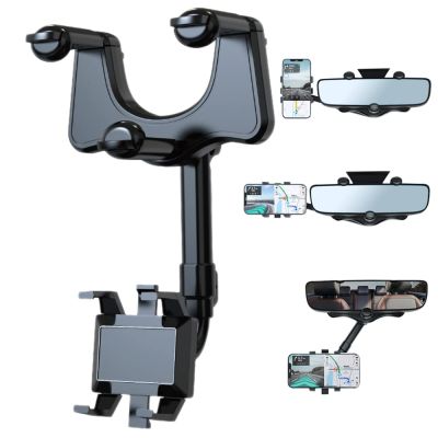 Universal Clip Rotatable and Retractable Car Phone Holder Rearview Mirror Driving Recorder Bracket GPS Mobile Phone Support Car Mounts