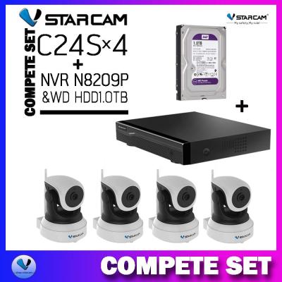 ชุดกล้อง Vstarcam C24S  4ตัว พร้อม กล่องVstarcam NVR N8209P +HDD WD  purple 1.0TB