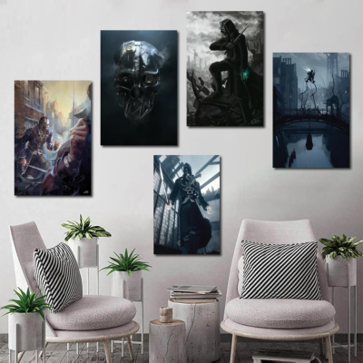 Dishenored Action-Adventure เกมโปสเตอร์ภาพวาดตกแต่ง24X36ผ้าใบโปสเตอร์ Wall Art ห้องนั่งเล่นโปสเตอร์ห้องนอนภาพวาด