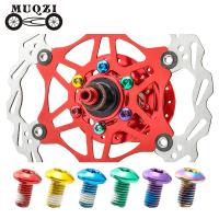 MUQZI 12PCS Colorful Rotor Disc Brake Screw T25 M5x9mm Disc Rotor Screw MTB Road Bike Brake Fixing Bolt Cycling Accessories