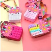 Túi Kỳ Lân Dễ Thương Túi Đeo Vai Cầu Vồng Pop It Cho Trẻ Em Túi Ví Đựng