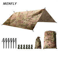 MENFLY ตั้งแคมป์พรางกันน้ำแรเงากันสาดปิกนิกตกแต่งผ้าใบกันน้ำ Camo หลังคาเสื้อกันฝนเต็นท์ตกปลาม่านบังแดดปก