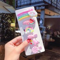 Korean Cartoon Unicorn Baby Kids Hair Clip Set Rainbow Flower Fruits Hair Clips Hairpin Fashion Hair Accessories