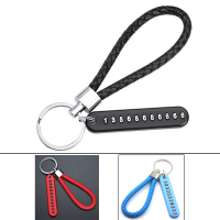 DIY พวงกุญแจรถยนต์ จี้เบอร์โทร พวงกุญแจกันหาย Car Keychain Anti-lost Phone Number Ornaments Diy Anti-drop Key Chain