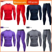 Mens Compression Sportswear Suit GYM Tight Clothes Yoga Sets Workout Jogging MMA Fitness Clothing Tracksuit Pants Sporting