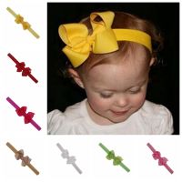 【CC】 3inch baby headband kid Hair Bows Elastic Tie Headband Grosgrain Band children Accessories