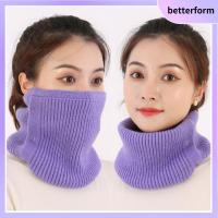 BETTERFORM กันลม คอปลอมถัก ฤดูหนาวที่อบอุ่น หนาขึ้น ผ้าพันคอผ้าพัน แฟชั่นสำหรับผู้หญิง ถอดออกได้ ที่อุ่นคอ สำหรับผู้หญิง